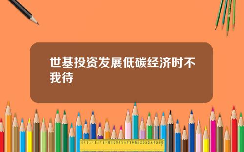 世基投资发展低碳经济时不我待