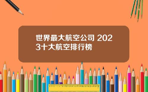 世界最大航空公司 2023十大航空排行榜