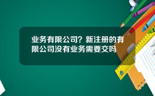 业务有限公司？新注册的有限公司没有业务需要交吗