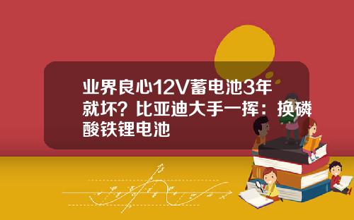 业界良心12V蓄电池3年就坏？比亚迪大手一挥：换磷酸铁锂电池