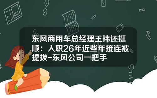 东风商用车总经理王玮还挺顺：入职26年近些年接连被提拔-东风公司一把手
