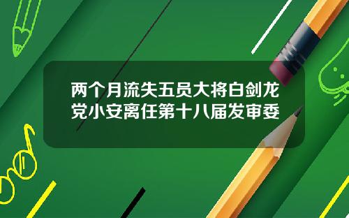 两个月流失五员大将白剑龙党小安离任第十八届发审委