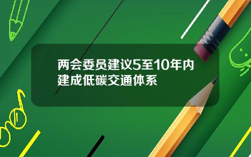 两会委员建议5至10年内建成低碳交通体系