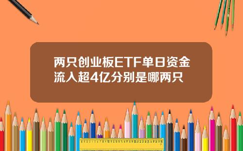 两只创业板ETF单日资金流入超4亿分别是哪两只
