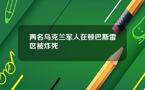 两名乌克兰军人在顿巴斯雷区被炸死