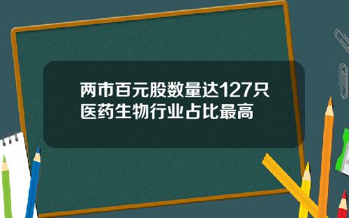 两市百元股数量达127只医药生物行业占比最高