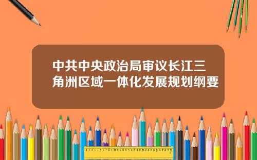 中共中央政治局审议长江三角洲区域一体化发展规划纲要