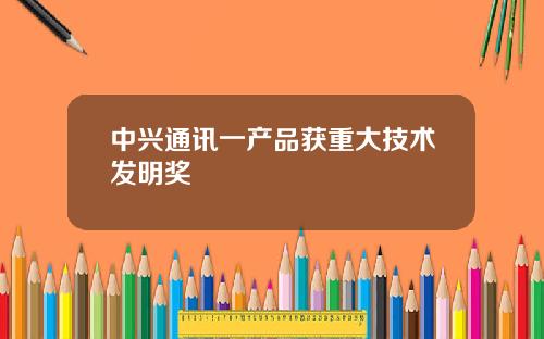 中兴通讯一产品获重大技术发明奖