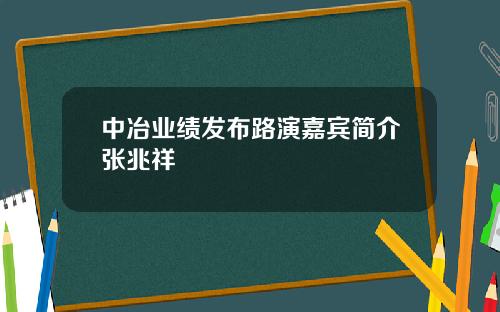 中冶业绩发布路演嘉宾简介张兆祥