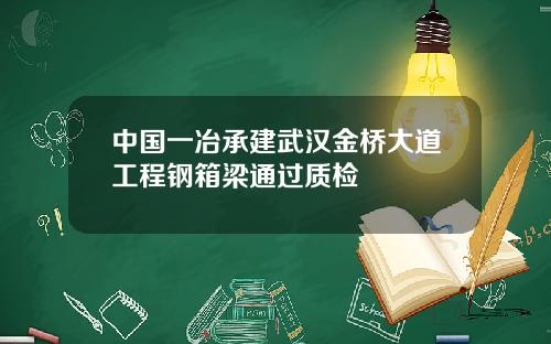 中国一冶承建武汉金桥大道工程钢箱梁通过质检