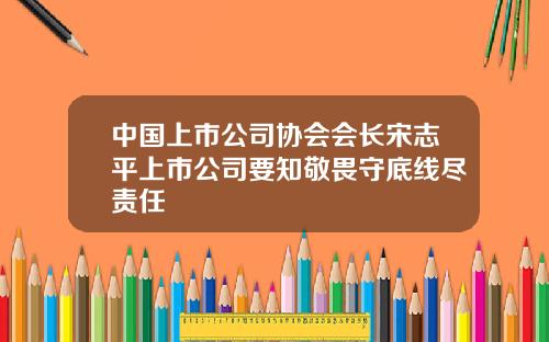 中国上市公司协会会长宋志平上市公司要知敬畏守底线尽责任