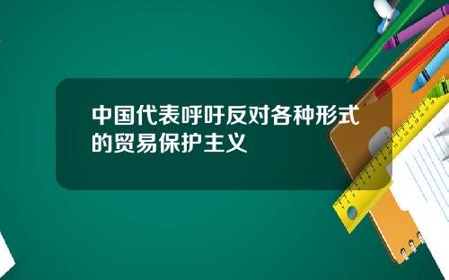 中国代表呼吁反对各种形式的贸易保护主义