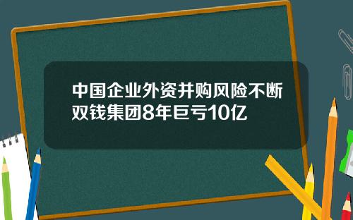 中国企业外资并购风险不断双钱集团8年巨亏10亿