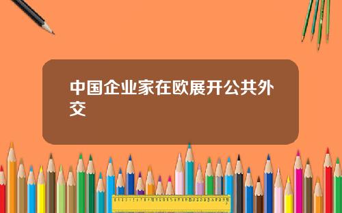 中国企业家在欧展开公共外交
