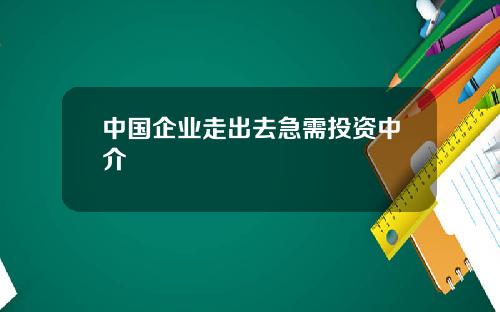 中国企业走出去急需投资中介