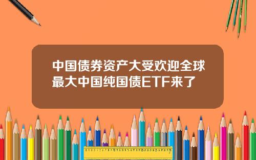 中国债券资产大受欢迎全球最大中国纯国债ETF来了