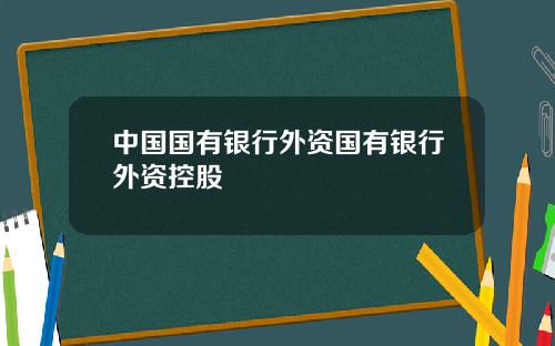 中国国有银行外资国有银行外资控股
