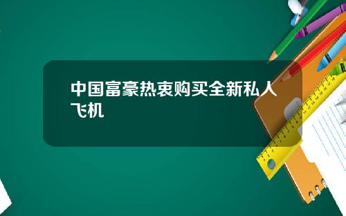 中国富豪热衷购买全新私人飞机