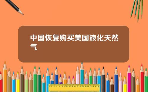 中国恢复购买美国液化天然气