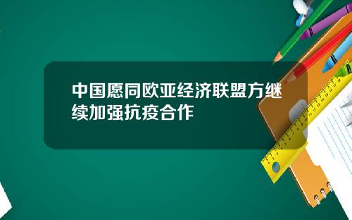 中国愿同欧亚经济联盟方继续加强抗疫合作
