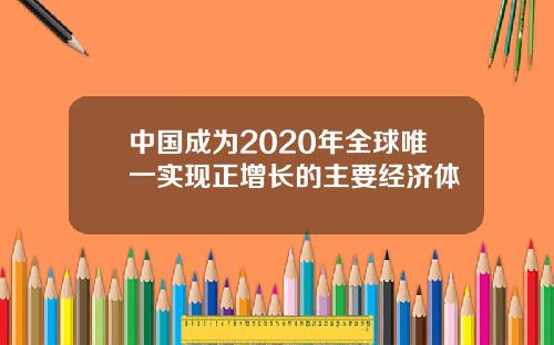 中国成为2020年全球唯一实现正增长的主要经济体
