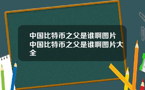 中国比特币之父是谁啊图片中国比特币之父是谁啊图片大全
