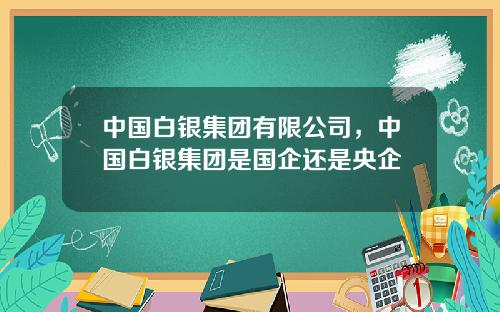 中国白银集团有限公司，中国白银集团是国企还是央企