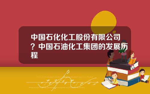 中国石化化工股份有限公司？中国石油化工集团的发展历程