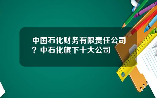 中国石化财务有限责任公司？中石化旗下十大公司