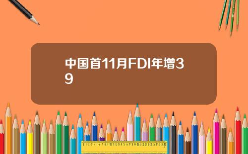 中国首11月FDI年增39