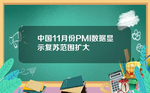 中国11月份PMI数据显示复苏范围扩大