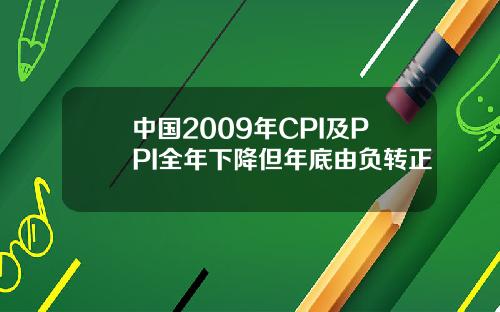 中国2009年CPI及PPI全年下降但年底由负转正