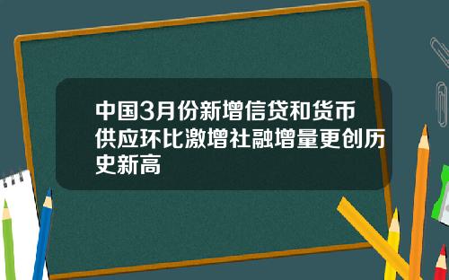 中国3月份新增信贷和货币供应环比激增社融增量更创历史新高