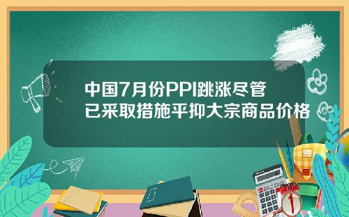 中国7月份PPI跳涨尽管已采取措施平抑大宗商品价格