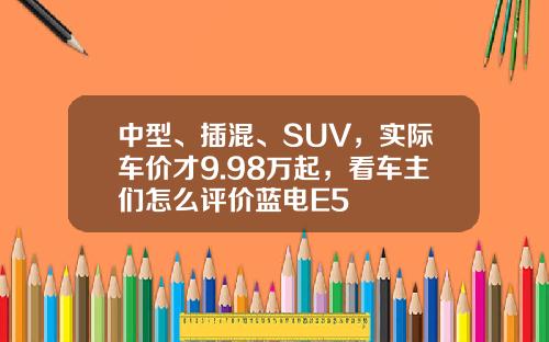 中型、插混、SUV，实际车价才9.98万起，看车主们怎么评价蓝电E5