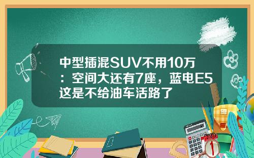 中型插混SUV不用10万：空间大还有7座，蓝电E5这是不给油车活路了