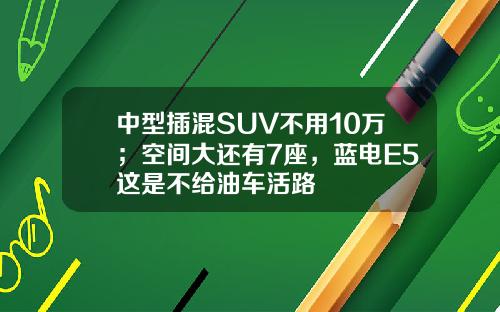中型插混SUV不用10万；空间大还有7座，蓝电E5这是不给油车活路