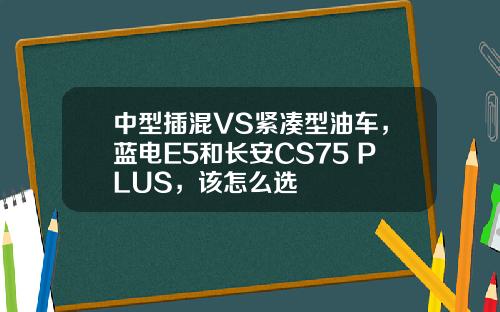 中型插混VS紧凑型油车，蓝电E5和长安CS75 PLUS，该怎么选