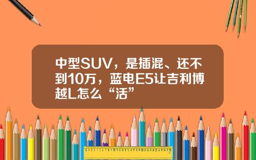 中型SUV，是插混、还不到10万，蓝电E5让吉利博越L怎么“活”