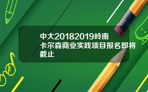 中大20182019岭南卡尔森商业实践项目报名即将截止