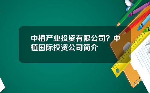 中植产业投资有限公司？中植国际投资公司简介