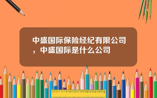 中盛国际保险经纪有限公司，中盛国际是什么公司
