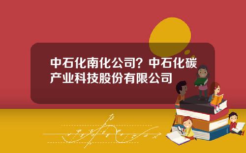 中石化南化公司？中石化碳产业科技股份有限公司