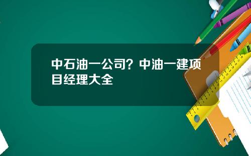 中石油一公司？中油一建项目经理大全