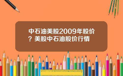 中石油美股2009年股价？美股中石油股价行情