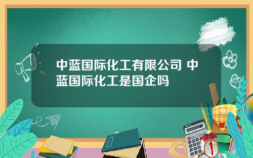 中蓝国际化工有限公司 中蓝国际化工是国企吗