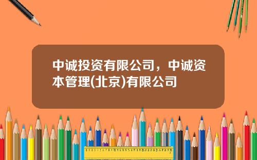 中诚投资有限公司，中诚资本管理(北京)有限公司