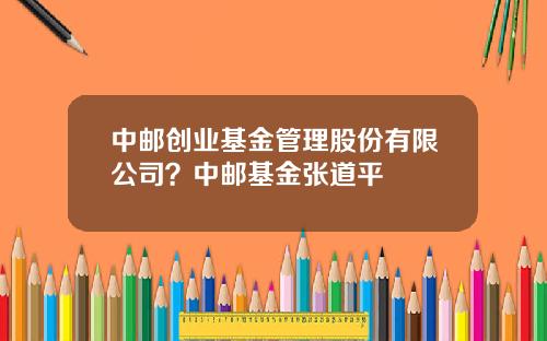 中邮创业基金管理股份有限公司？中邮基金张道平