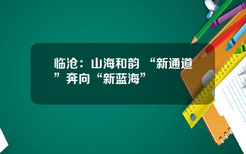临沧：山海和韵 “新通道”奔向“新蓝海”