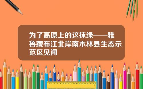为了高原上的这抹绿——雅鲁藏布江北岸南木林县生态示范区见闻